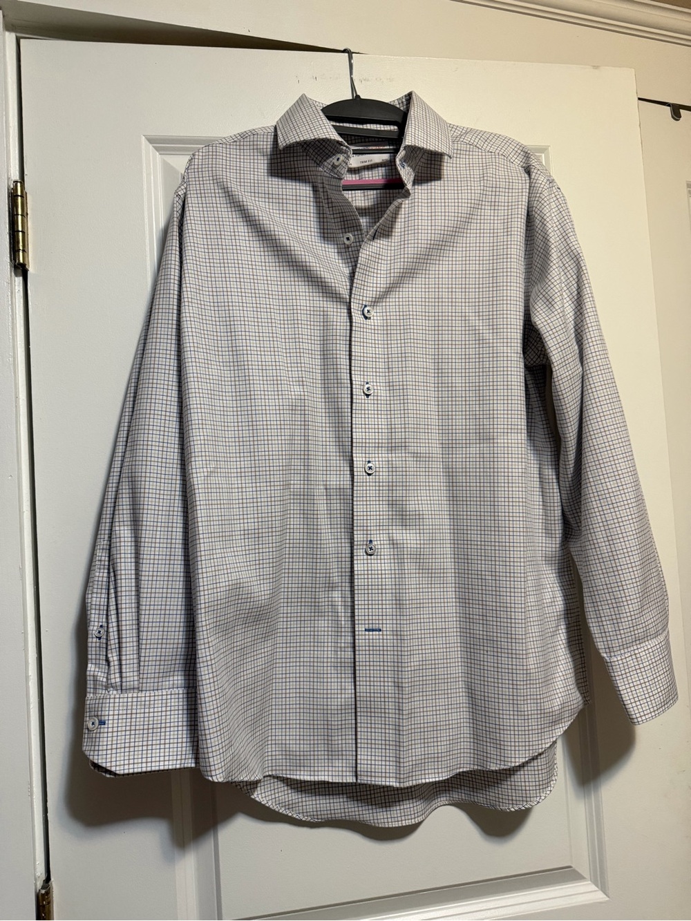 Lorenzo Uomo The Perfect Fashion Shirt Trim Fit Men's Windowpane Dress Shirt